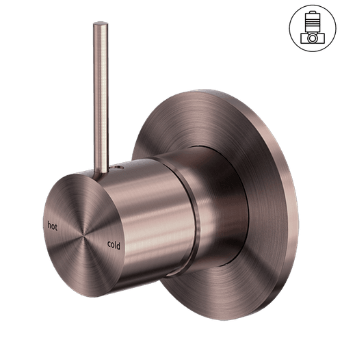 Mecca Shower Mixer Handle Up 80mm Plate Brushed Bronze