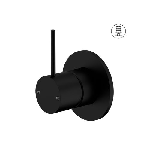 Mecca Shower Mixer Handle Up 80mm Plate Matte Black