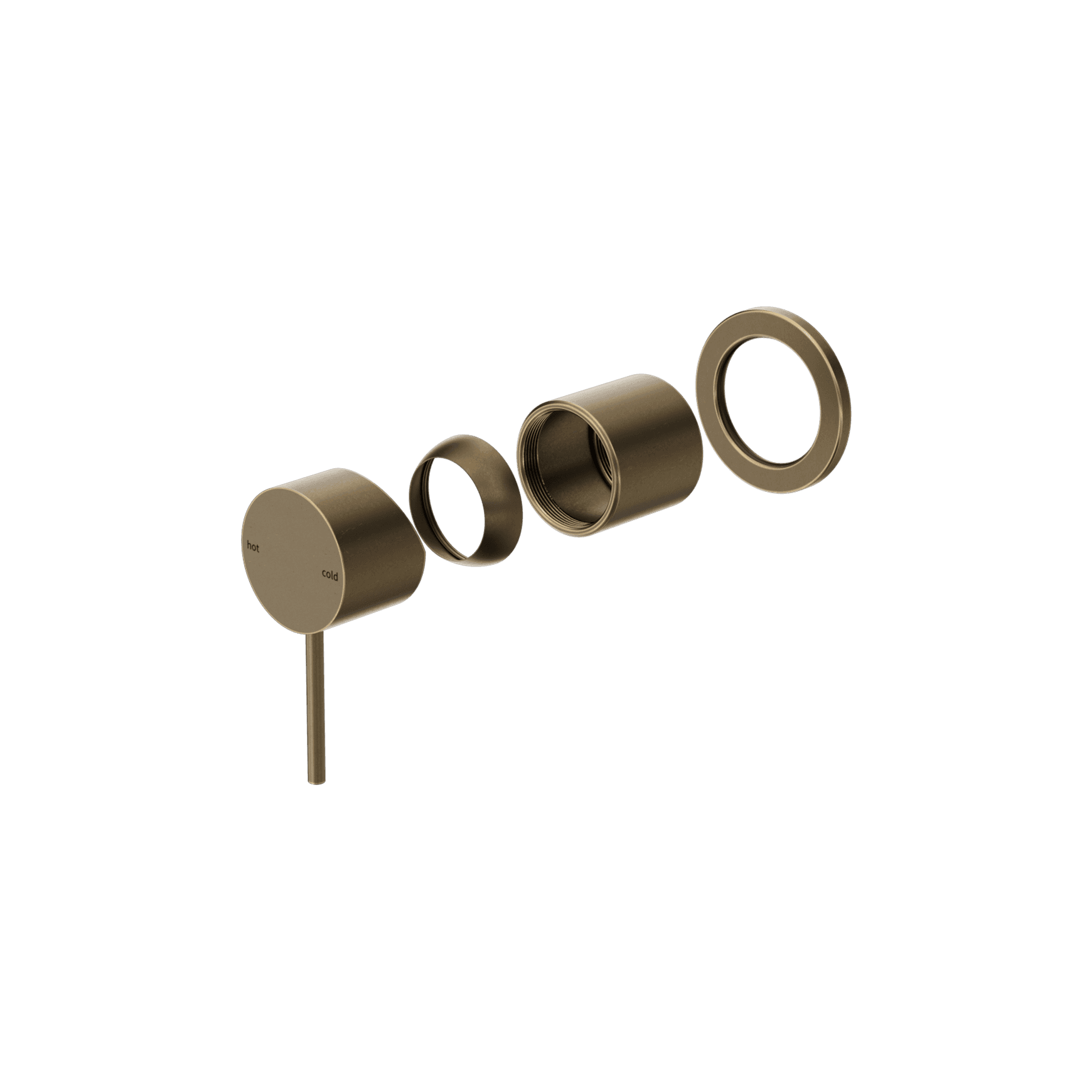 Mecca Shower Mixer 60mm Plate Trim Kit Only Tumbled Antique Brass