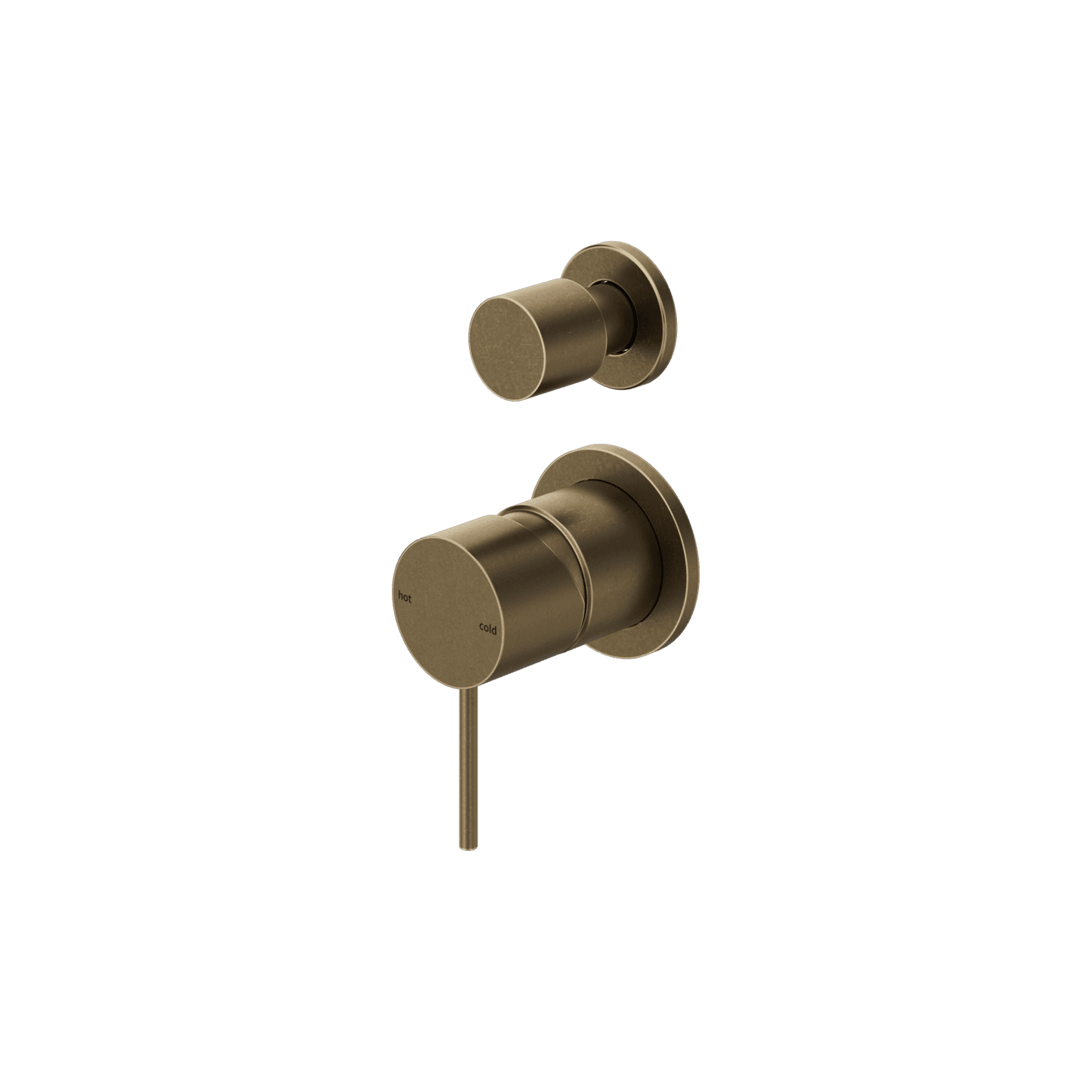 Mecca Shower Mixer With Diverter Separate Back Plate Tumbled Antique Brass