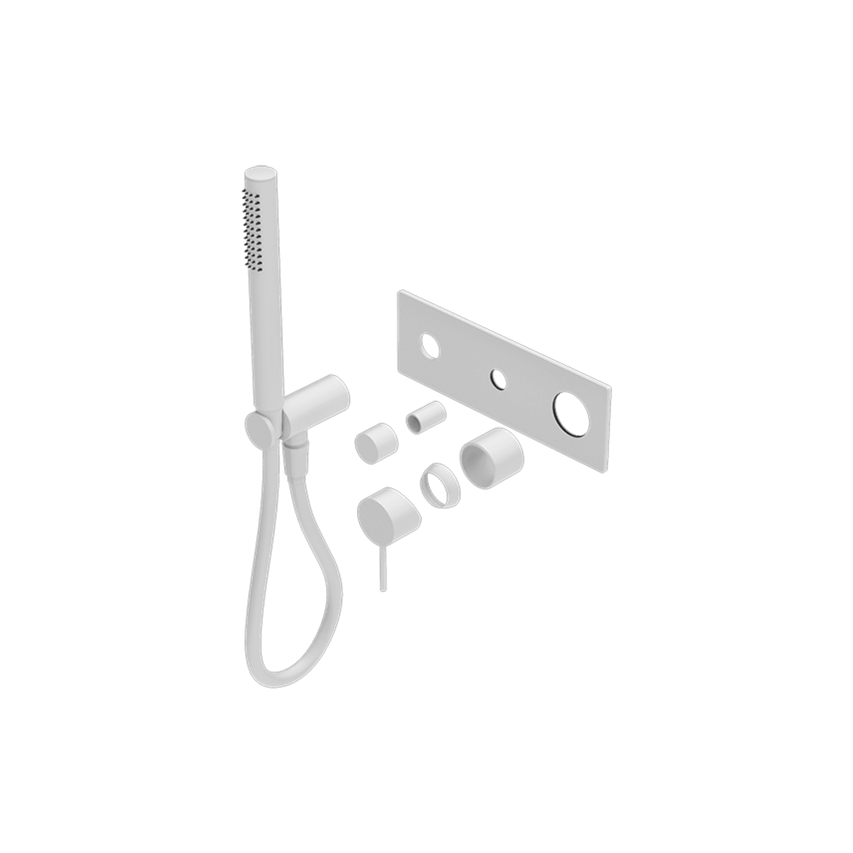 Mecca Shower Mixer Divertor System Trim Kits Only Matte White