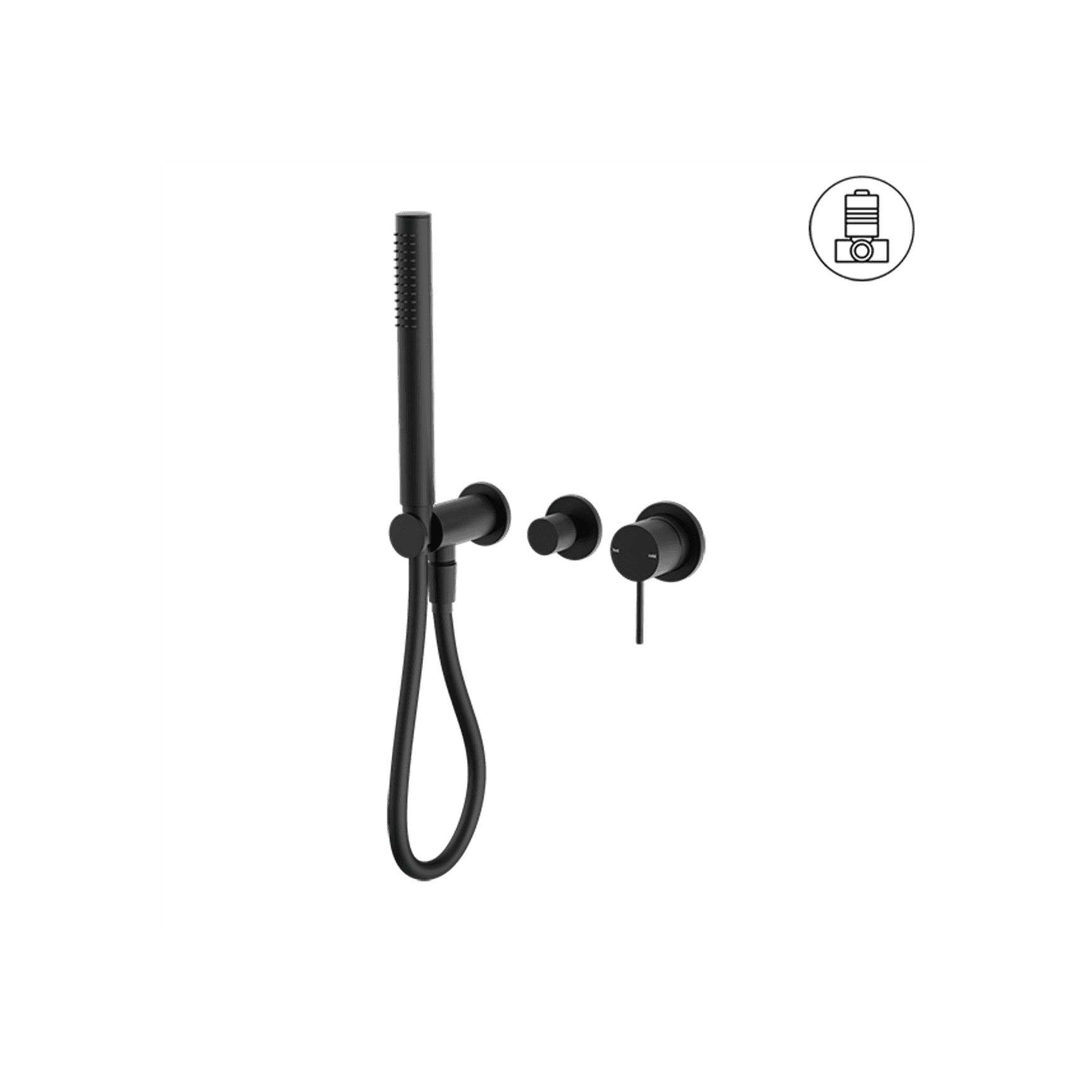 Mecca Shower Mixer Divertor System Separate Back Plate Matte Black