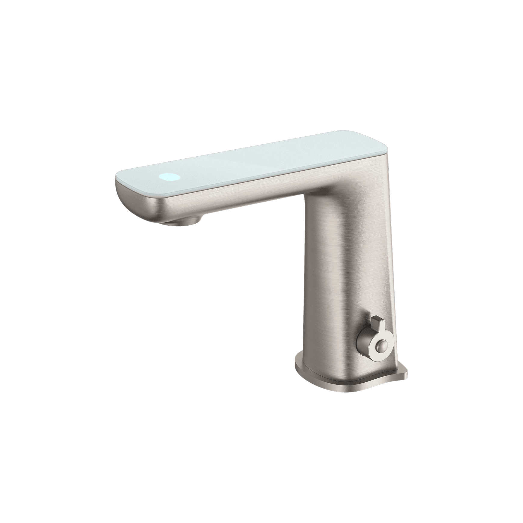 Claudia Sensor Mixer With White Top Display Brushed Nickel