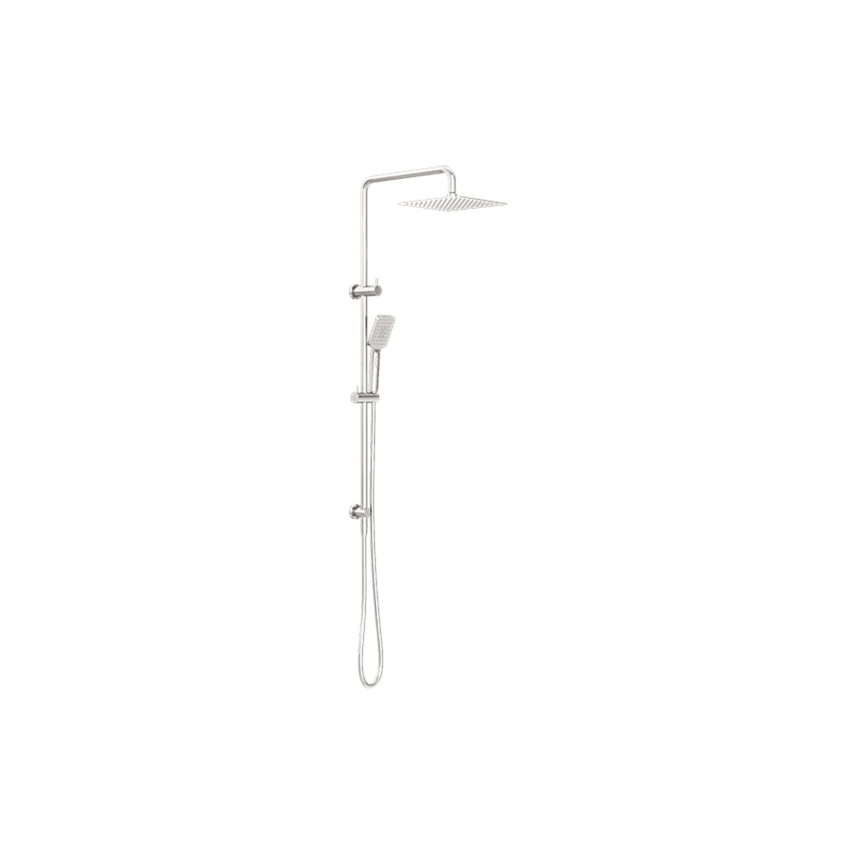 Square Project Twin Shower Brushed Nickel