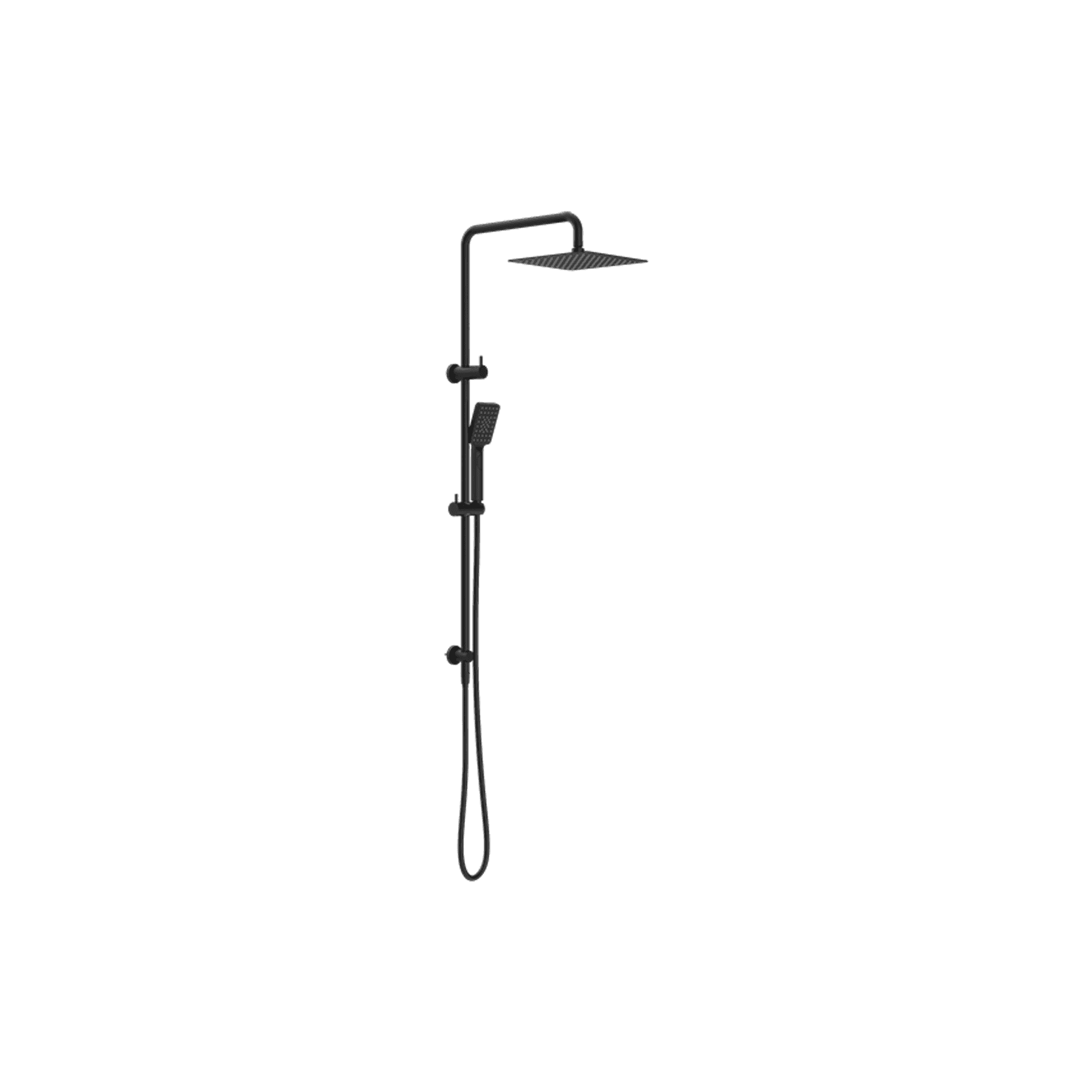 Square Project Twin Shower Matte Black