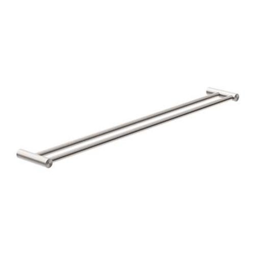 New Mecca Double Towel Rail 800mm Brushed Nickel