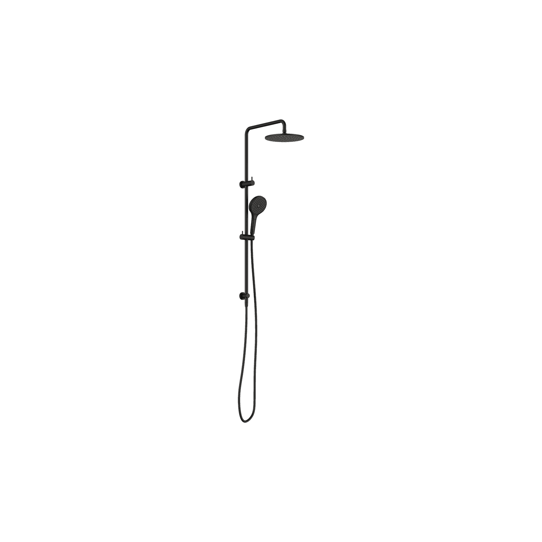 Round Twin Shower With Air Shower II Matte Black