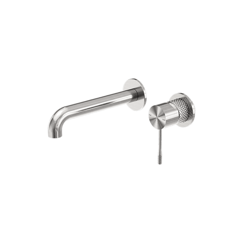 Opal Wall Basin/Bath Mixer Separate Back Plate 120mm Brushed Nickel