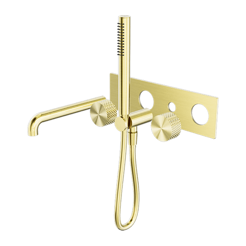 Opal Shower System With Spout 250mm Kit Brushed Gold
