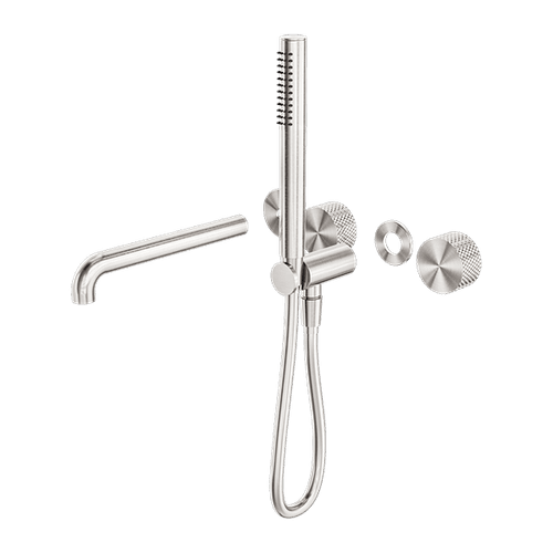 Opal Shower System Separate Plate With Spout 230mm Kit Brushed Nickel