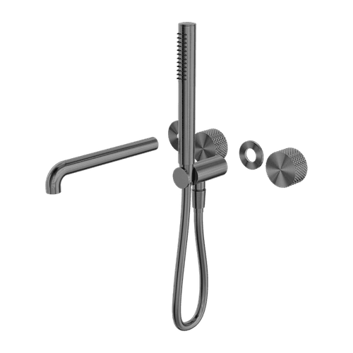 Opal Shower System Separate Plate With Spout 250mm Kit Graphite