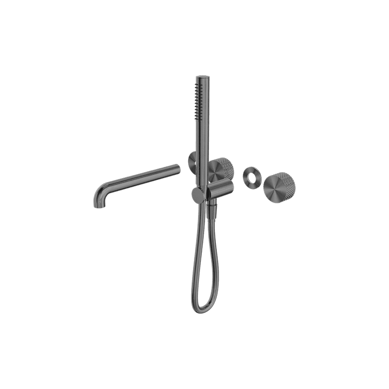 Opal Shower System Separate Plate With Spout 250mm Kit Graphite