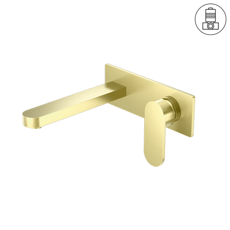 Ecco Wall Basin/Bath Mixer Brushed Gold