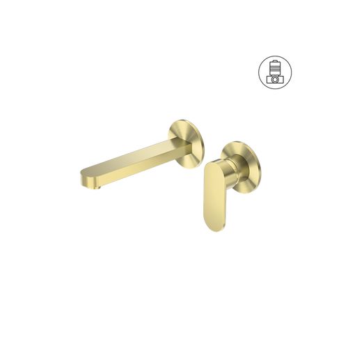 Ecco Wall Basin/Bath Mixer Separate Back Plate Brushed Gold