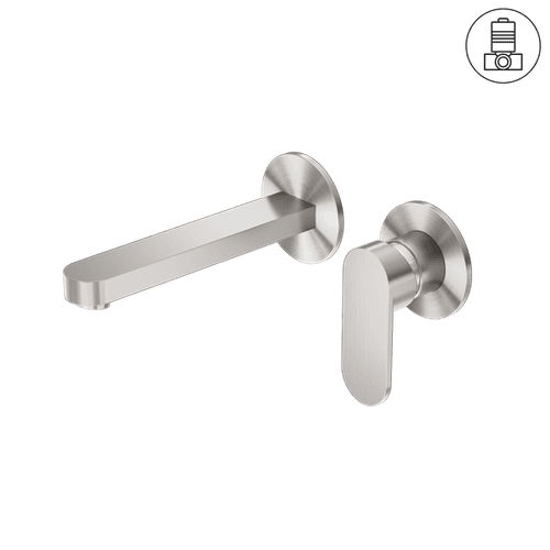 Ecco Wall Basin/Bath Mixer Separate Back Plate Brushed Nickel