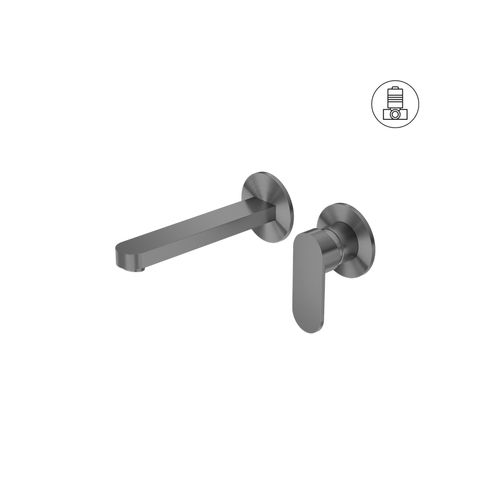 Ecco Wall Basin/Bath Mixer Separate Back Plate Gun Metal