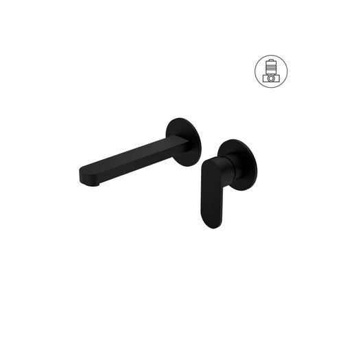 Ecco Wall Basin/Bath Mixer Separate Back Plate Matte Black