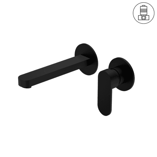 Ecco Wall Basin/Bath Mixer Separate Back Plate Matte Black