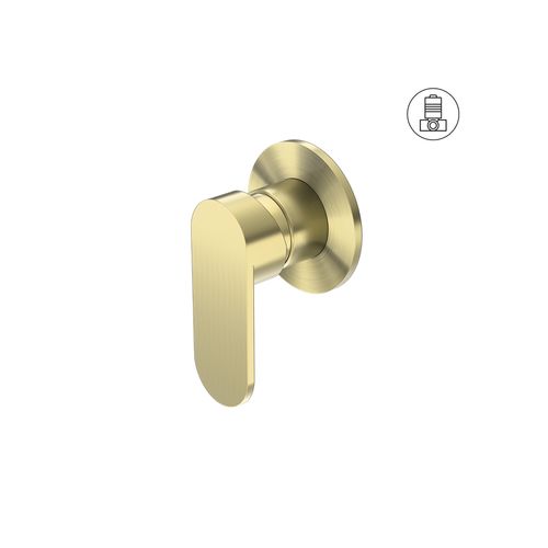 Ecco Shower Mixer 80mm Round Plate Brushed Gold