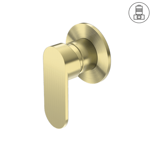 Ecco Shower Mixer 80mm Round Plate Brushed Gold