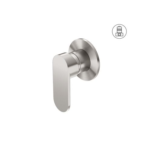 Ecco Shower Mixer 80mm Round Plate Brushed Nickel