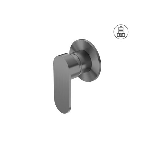 Ecco Shower Mixer 80mm Round Plate Gum Metal