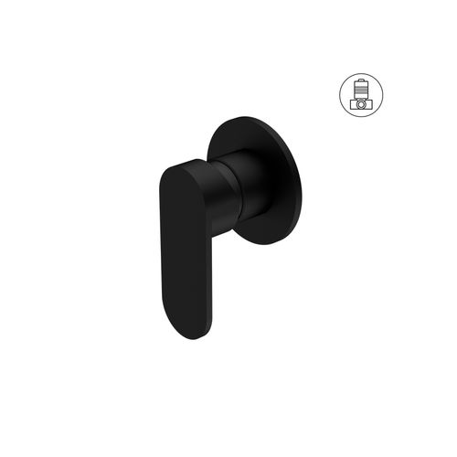 Ecco Shower Mixer 80mm Round Plate Matte Black