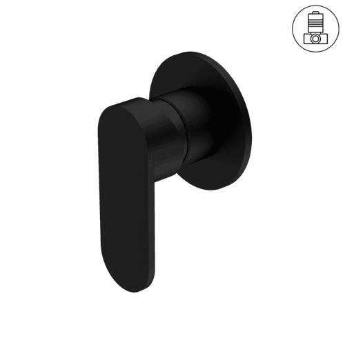 Ecco Shower Mixer 80mm Round Plate Matte Black
