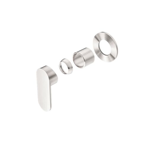 Ecco Shower Mixer 80mm Round Plate Trim Kits Only Brushed Nickel