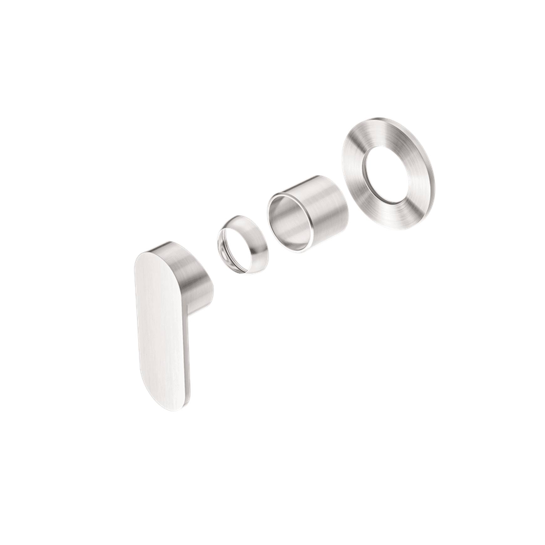 Ecco Shower Mixer 80mm Round Plate Trim Kits Only Brushed Nickel