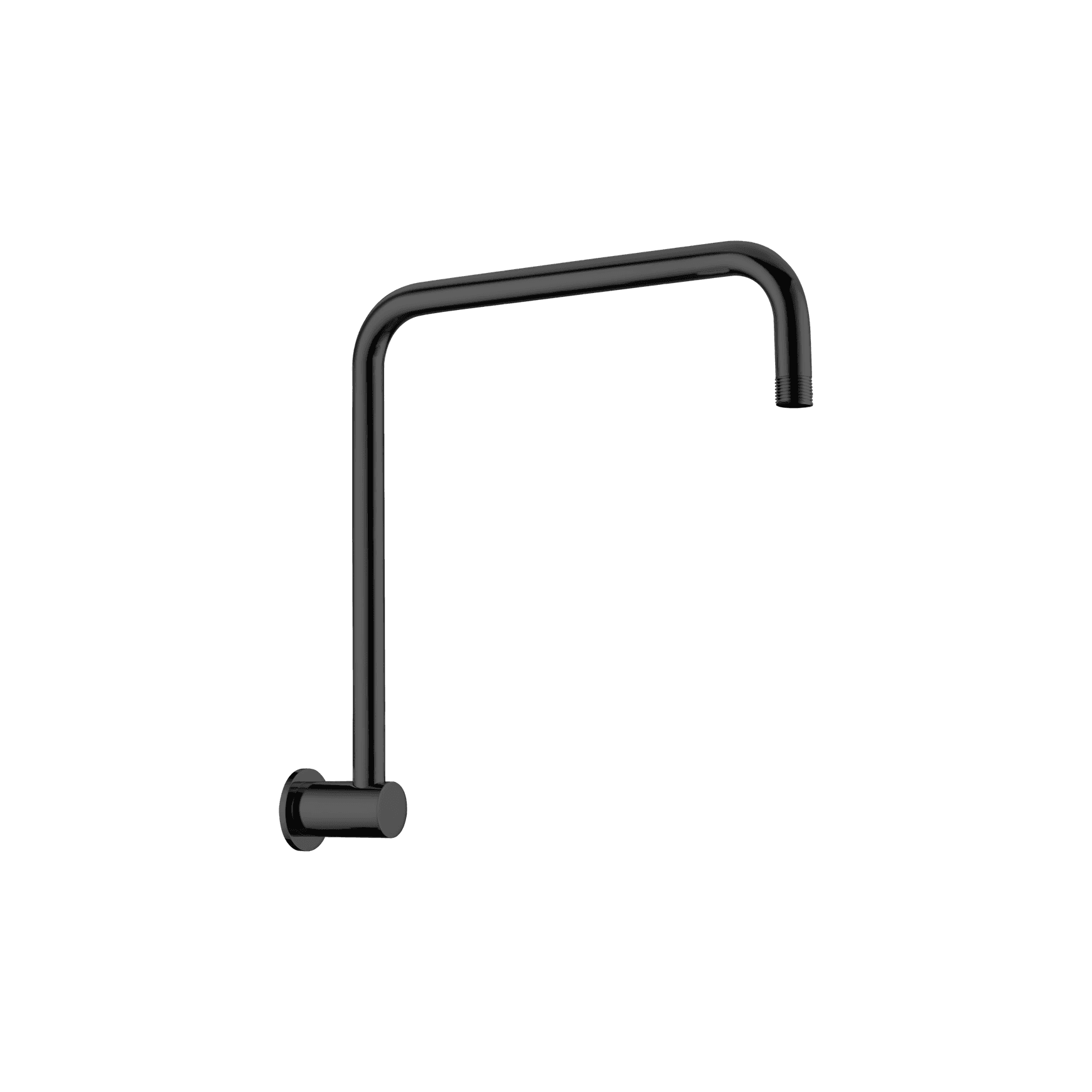 Round Swivel Shower Arm Matte Black