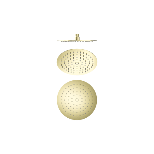250mm Round Stainless Steel Shower Head 4 Star Rating Brushed Gold
