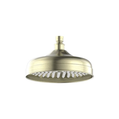 York 200mm Shower Head Aged Brass