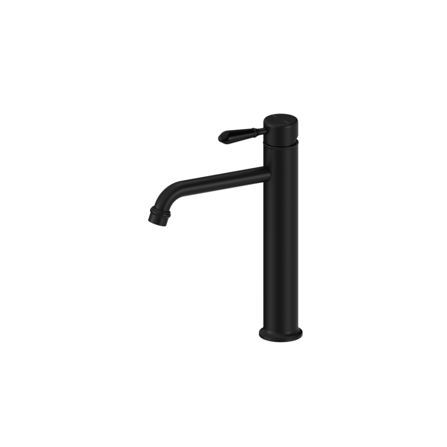 York Straight Tall Basin Mixer With Metal Lever Matte Black