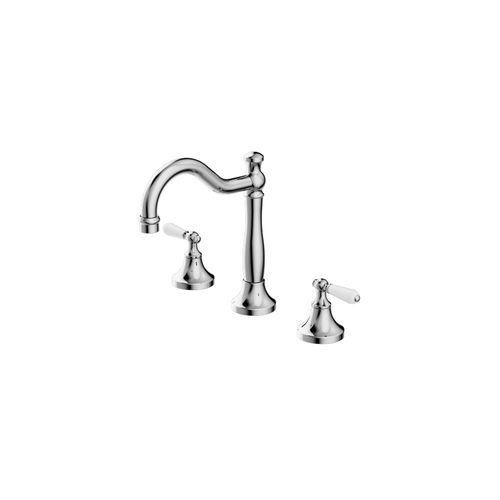 York Basin Set With White Porcelain Lever Chrome