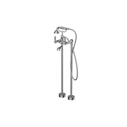 York Freestanding Bath Set With Metal Hand Shower Chrome
