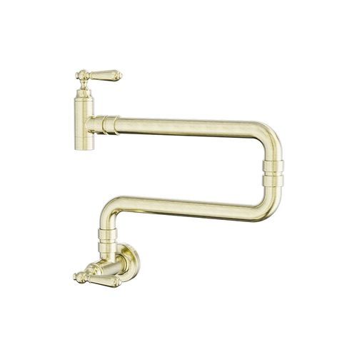 York Wall Mounted Pot Filler Aged Brass