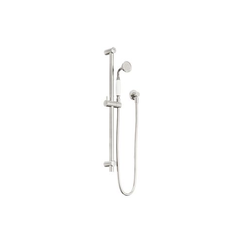 York Shower Rail With White Porcelain Hand Shower Brushed Nickel