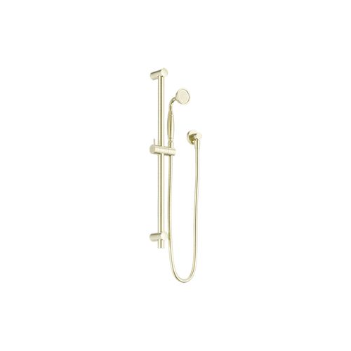 York Shower Rail With Metal Hand Shower Aged Brass