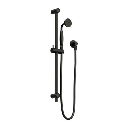 York Shower Rail With Metal Hand Shower Matte Black