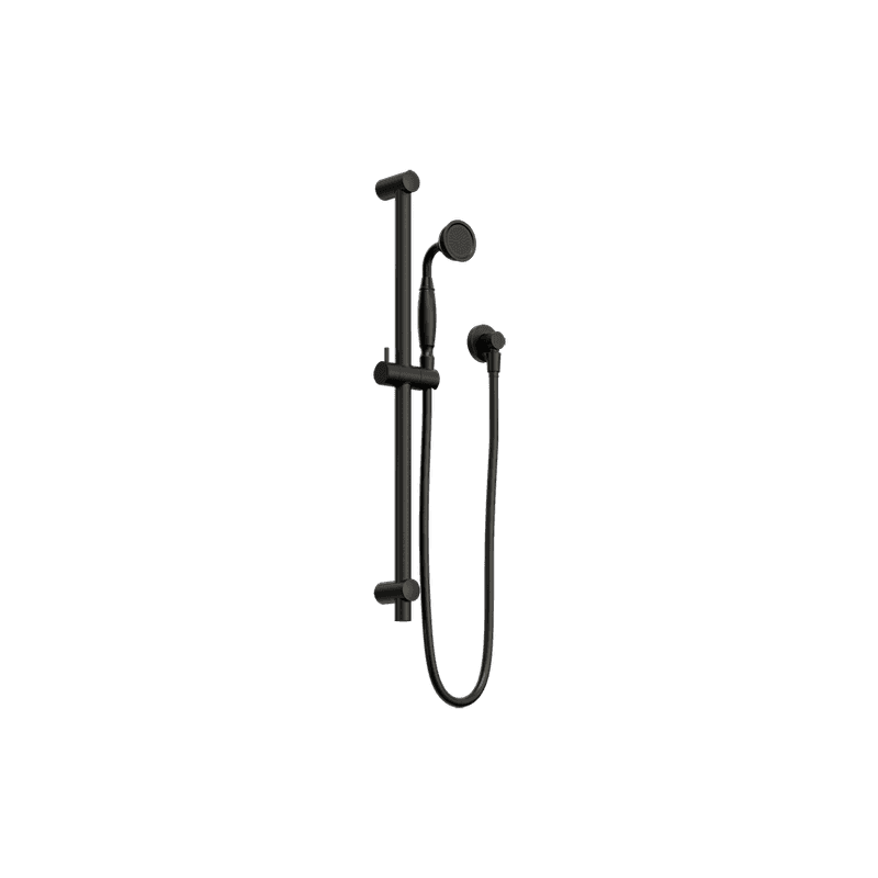York Shower Rail With Metal Hand Shower Matte Black