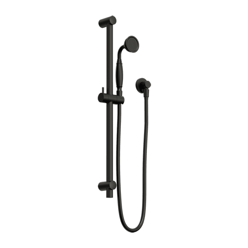 York Shower Rail With Metal Hand Shower Matte Black