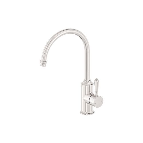 York Kitchen Mixer Gooseneck Spout With Metal Lever Brushed Nickel