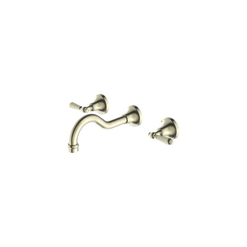 York Wall Basin Set With Metal Lever Aged Brass