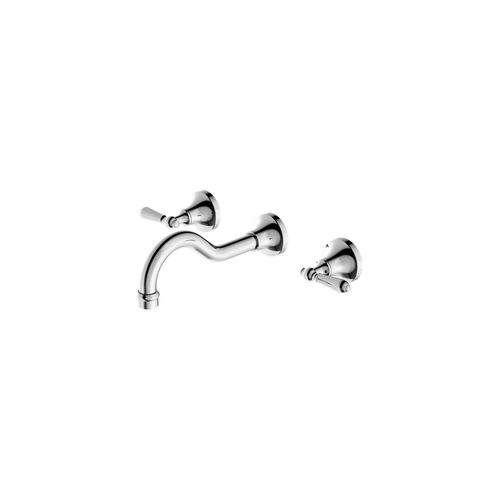 York Wall Basin Set With Metal Lever Chrome