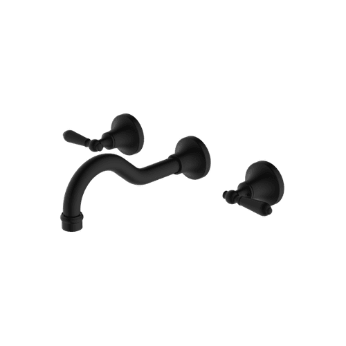 York Wall Basin Set With Metal Lever Matte Black