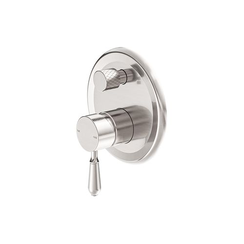York Shower Mixer With Divertor With Metal Lever Brushed Nickel