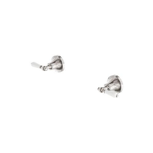 York Wall Top Assemblies With White Porcelain Lever Brushed Nickel