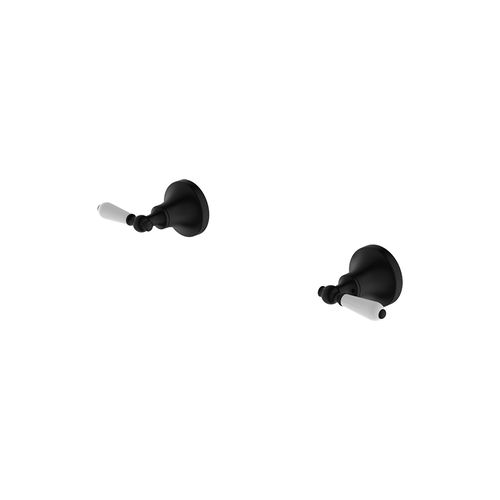 York Wall Top Assemblies With White Porcelain Lever Matte Black