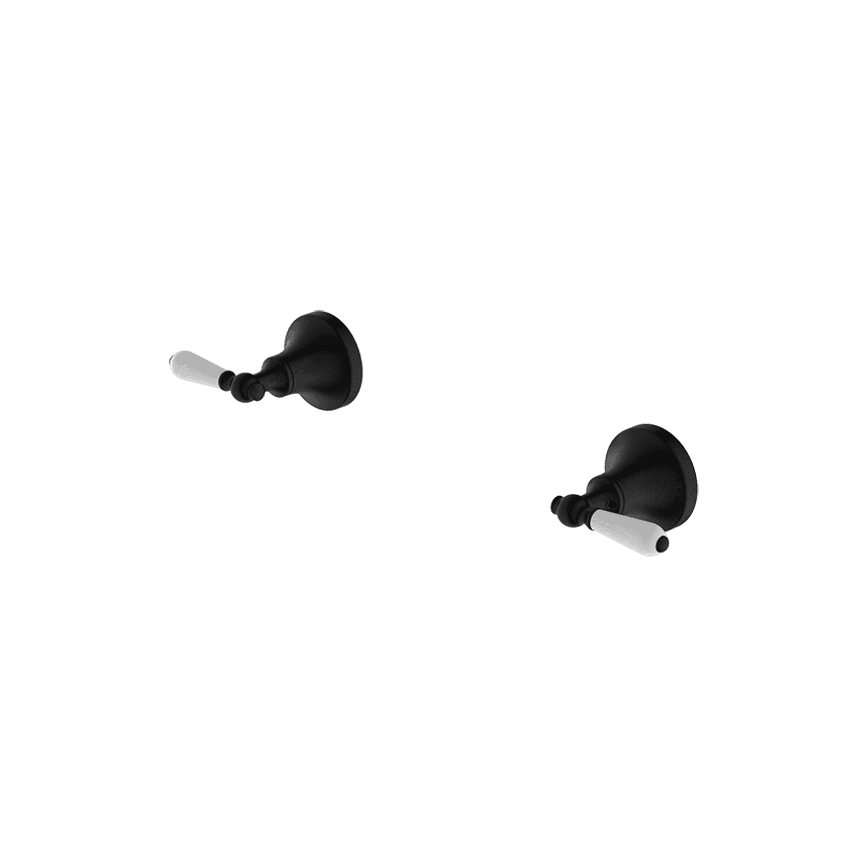 York Wall Top Assemblies With White Porcelain Lever Matte Black